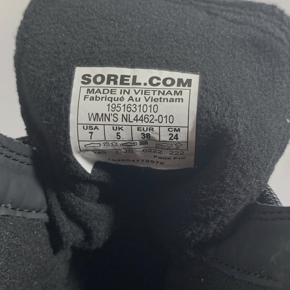 Sorel Explorer II Joan Boots Lace Up Suede Faux Fur Booties Black Size 7 NEW - Picture 7 of 8